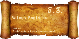 Balogh Boglárka névjegykártya